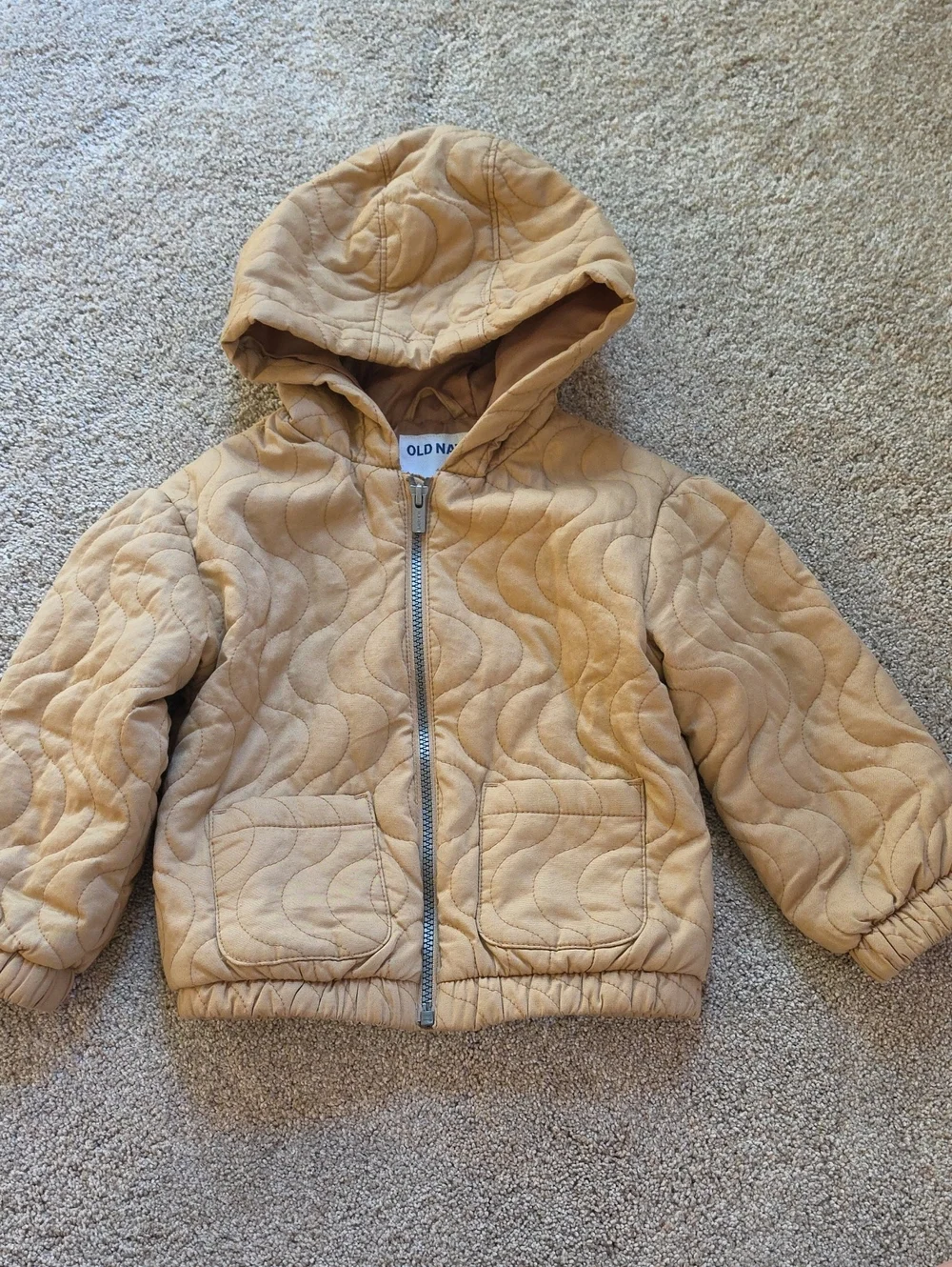 Old Navy Quilted Hooded Jacket - Beige/Tan